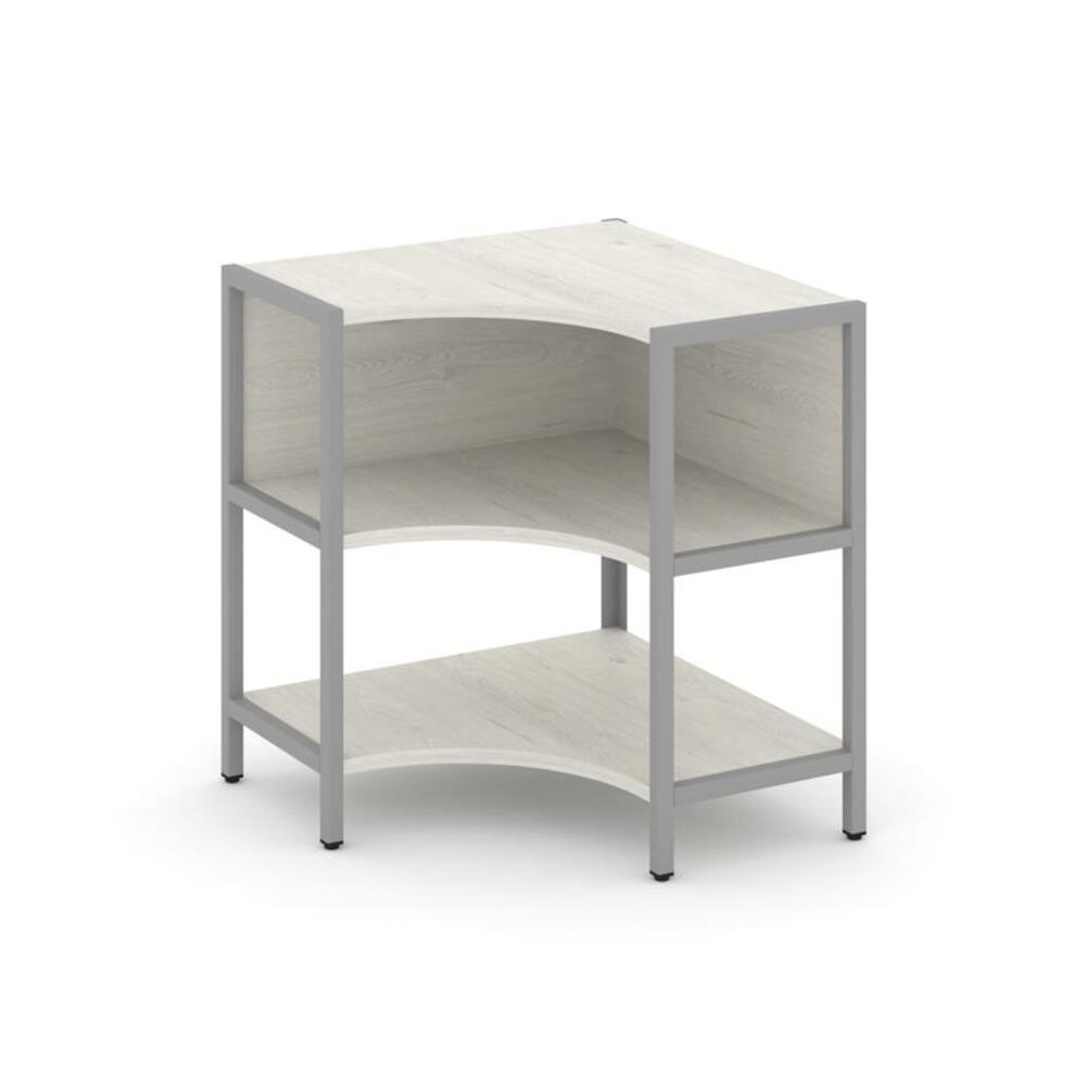 Односекционный угловой стеллаж двухярусный