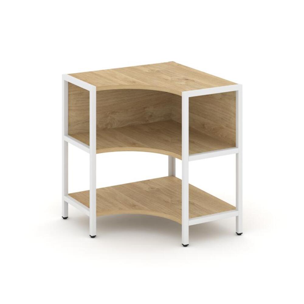 Односекционный угловой стеллаж двухярусный