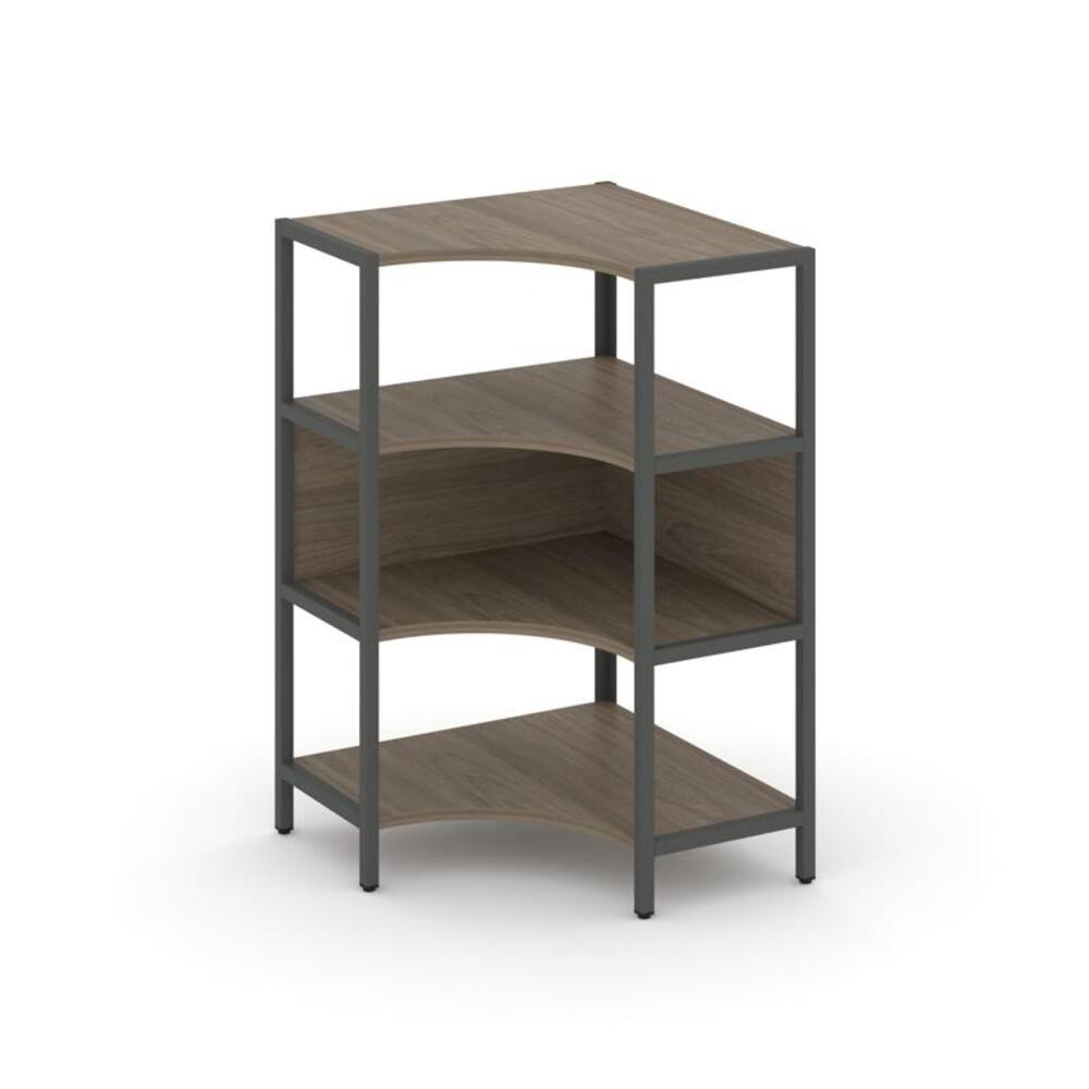 Односекционный угловой стеллаж трехярусный