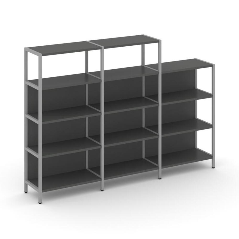 Трехсекционный стеллаж четырех/трехярусный