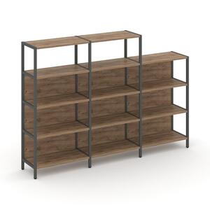 Трехсекционный стеллаж четырех/трехярусный