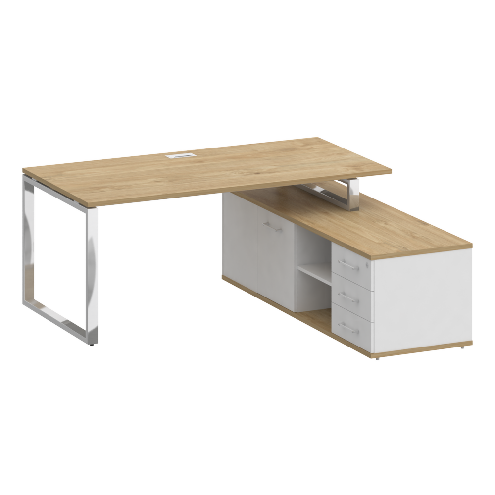 Стол руководителя с опорной греденцией, правый