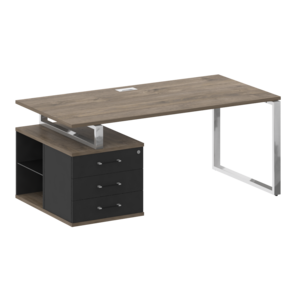 Стол руководителя с опорной тумбой, левый