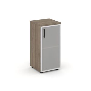 Шкаф низкий узкий правый (1 низкий фасад стекло сатин в раме)