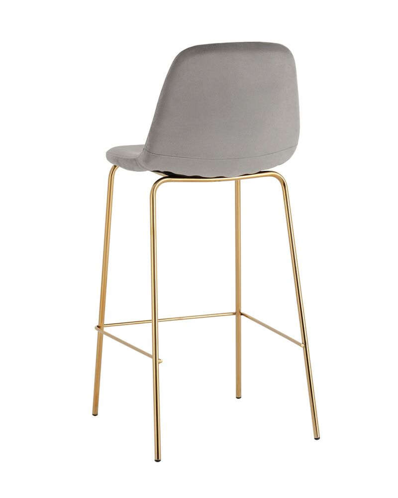 Стул барный Валенсия SN велюр серый золотые ножки 2 шт