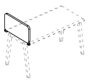 Экран настольный торцевой тканевый мягкий для стола 70