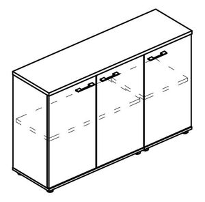 Шкаф низкий комбинированный закрытый (топ ДСП)