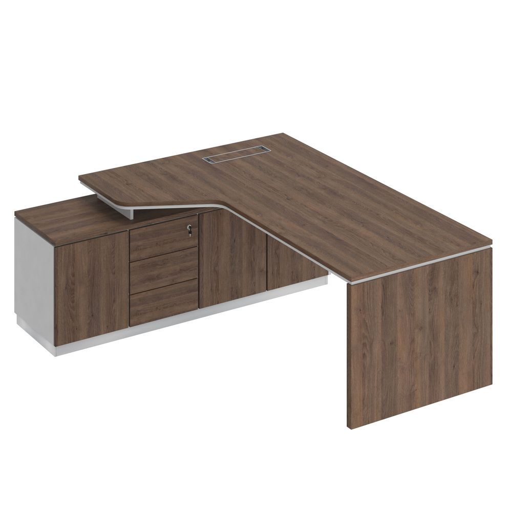 Стол эргономичный на опорной тумбе левый