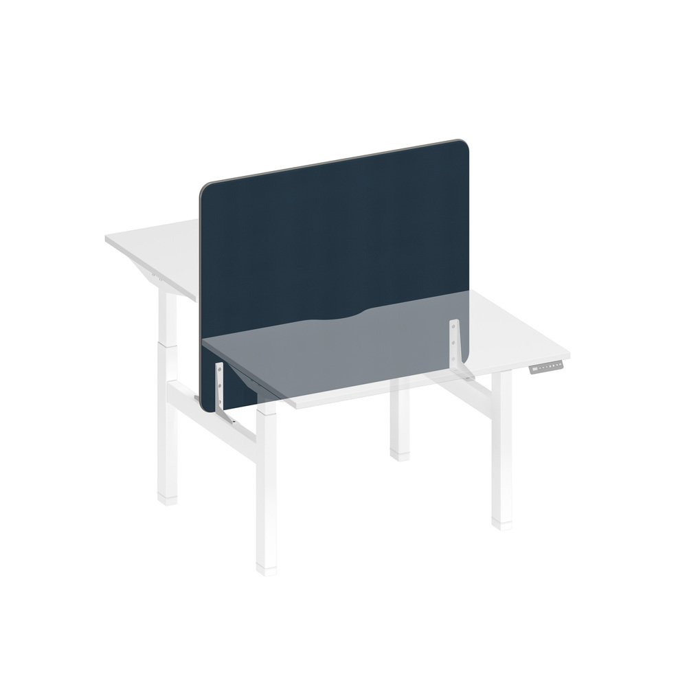 Экран настольный фронтальный тканевый с мягким наполнителем с кабель-каналом