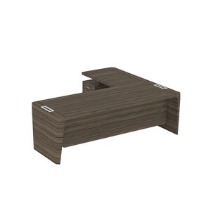 Стол для руководителя левый с приставкой на малой тумбе и фронтальной панелью