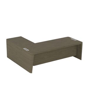 Стол для руководителя правый с приставкой на большой тумбе и фронтальной панелью