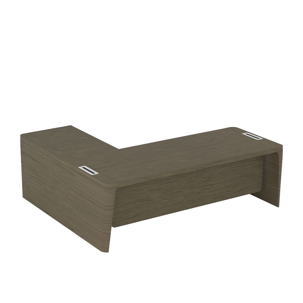 Стол для руководителя правый с приставкой на малой тумбе и фронтальной панелью