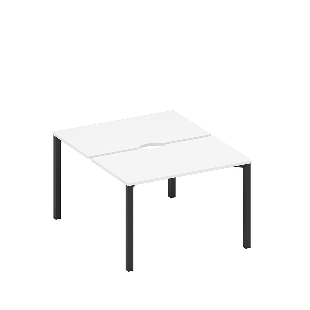 Рабочая станция на металлокаркасе, столешницы с вырезом (2*120)