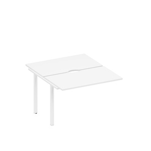 Секция стола рабочей станции на металлокаркасе, столешницы с вырезом