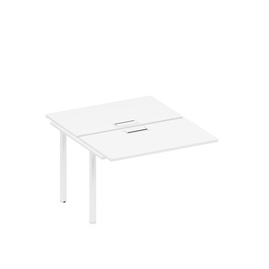 Секция стола рабочей станции на металлокаркасе, столешницы с заглушкой