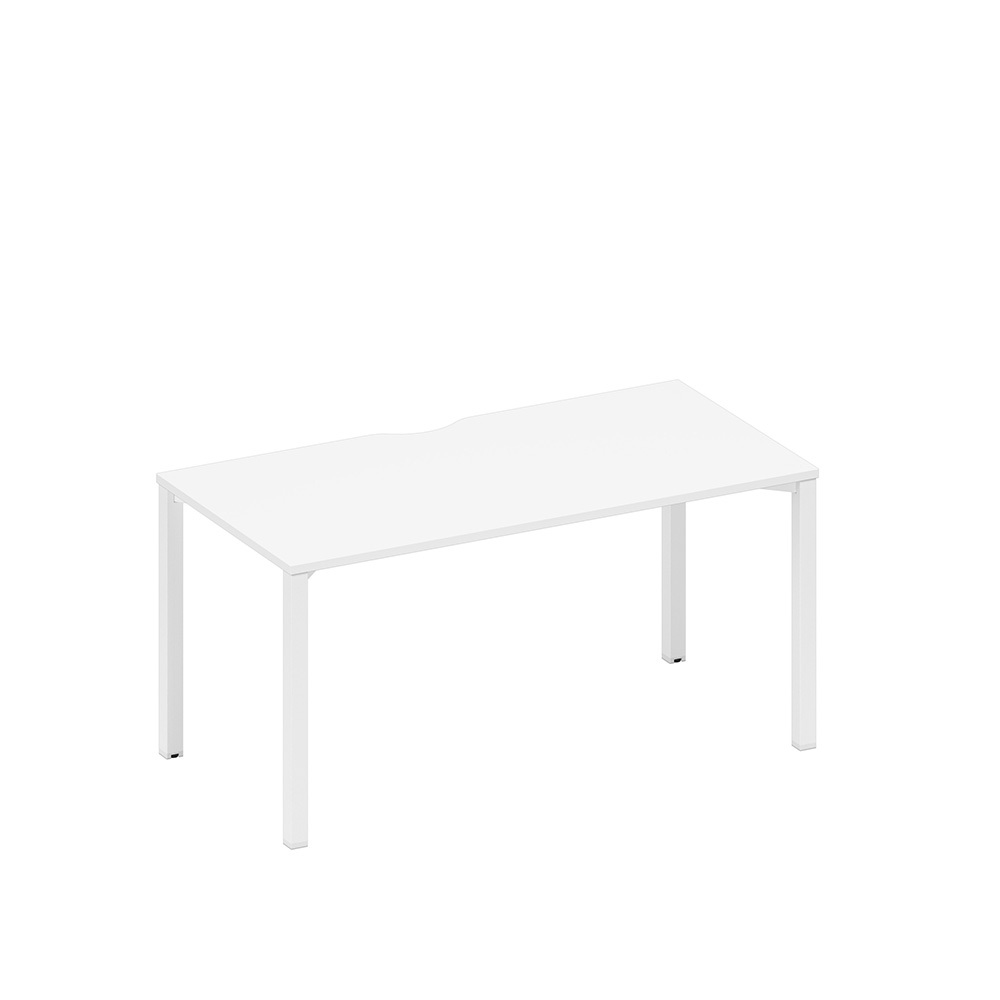 Стол письменный на металлокаркасе, столешница с вырезом