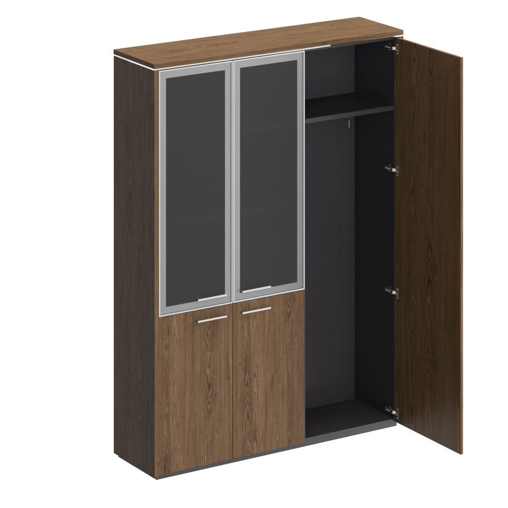 Шкаф комбинированный (со стеклом + для одежды узкий)