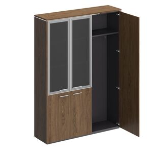 Шкаф комбинированный (со стеклом + для одежды узкий)